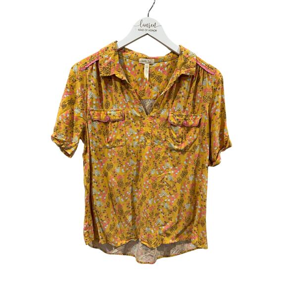 Matilda Jane Yellow Floral  Top Large - Picture 1 of 4
